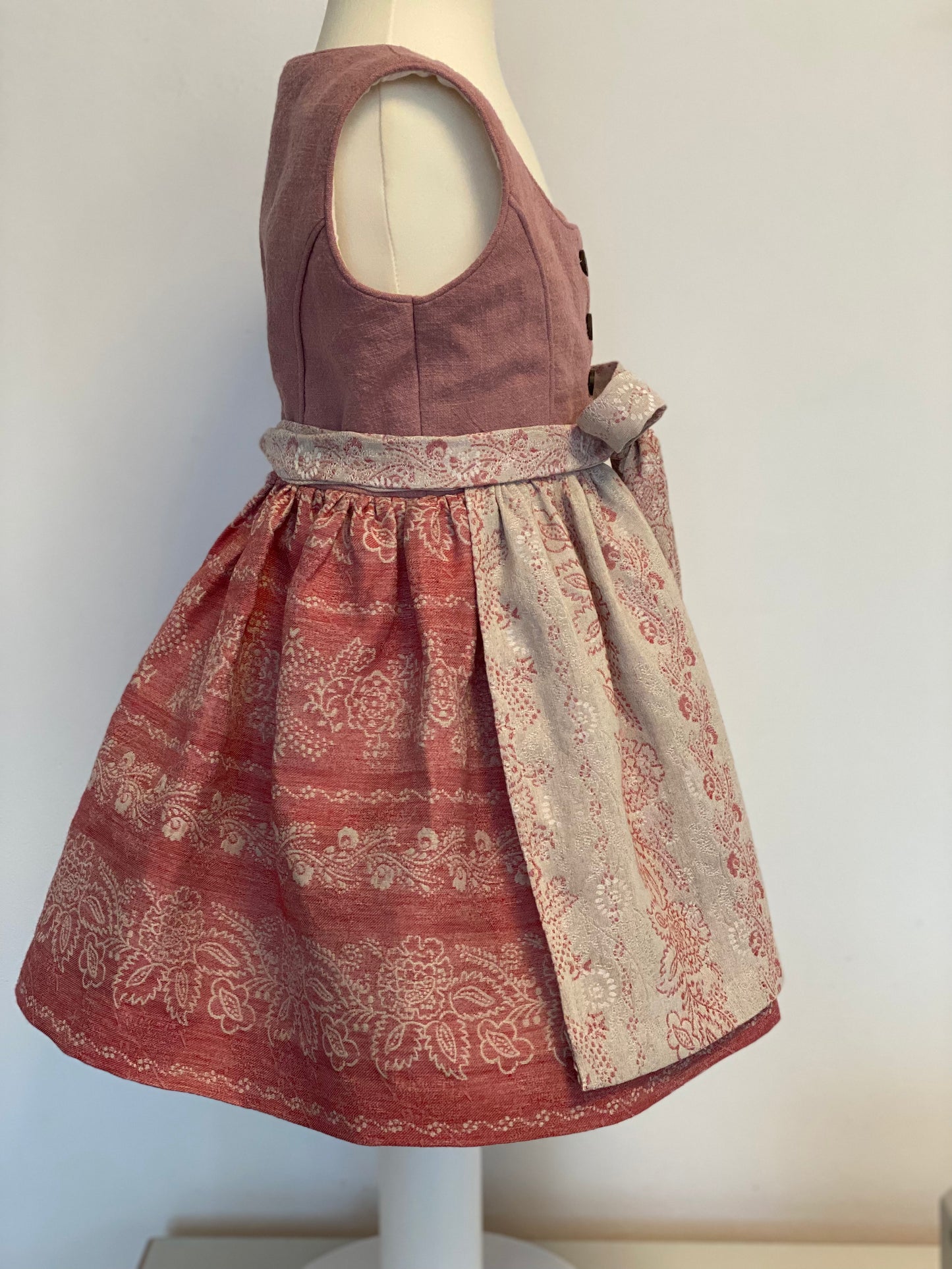 Dirndl "Rosa" Gr 92 altrosa-rot-beige
