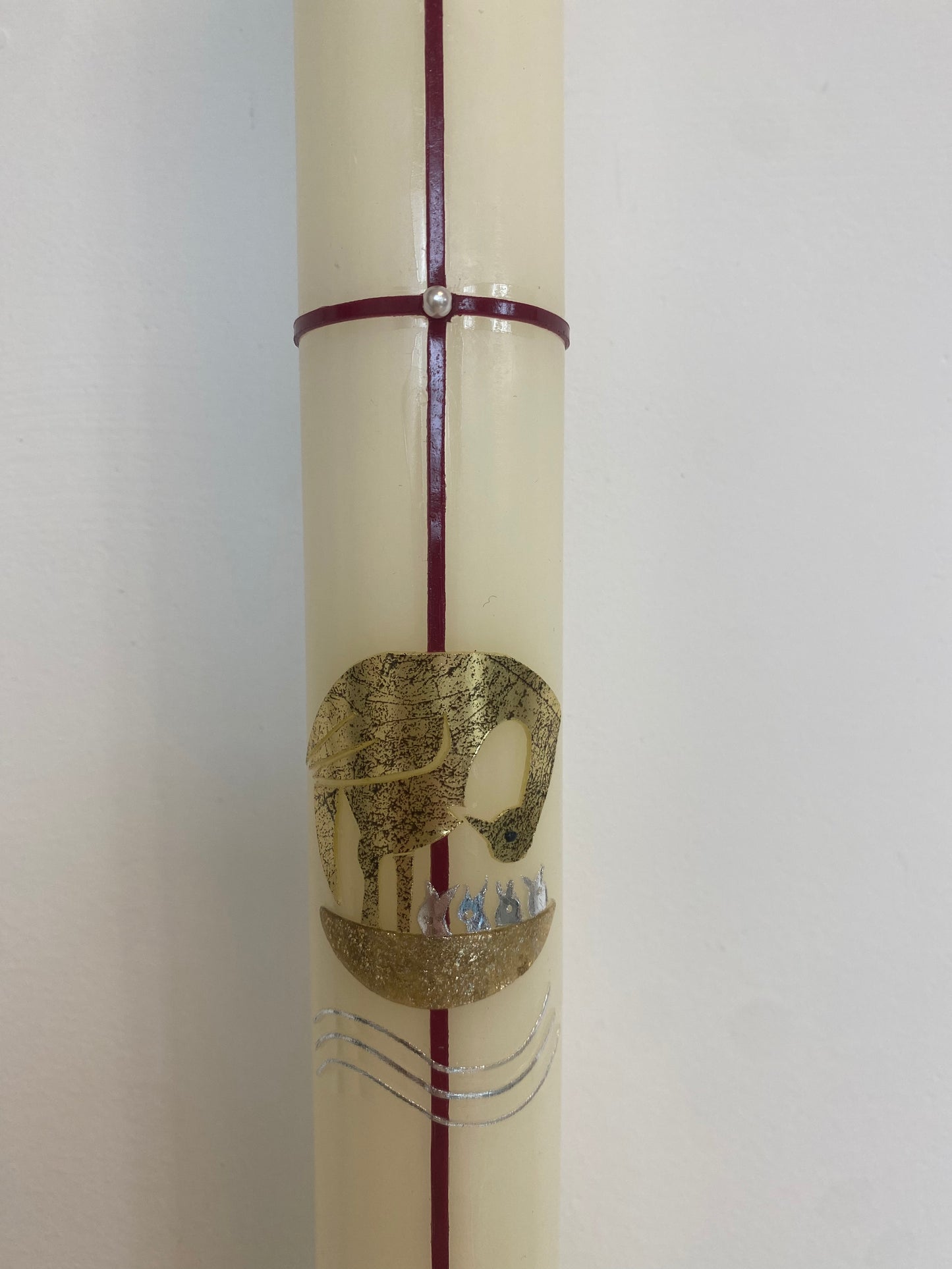 Taufkerze "Pelikan" rot