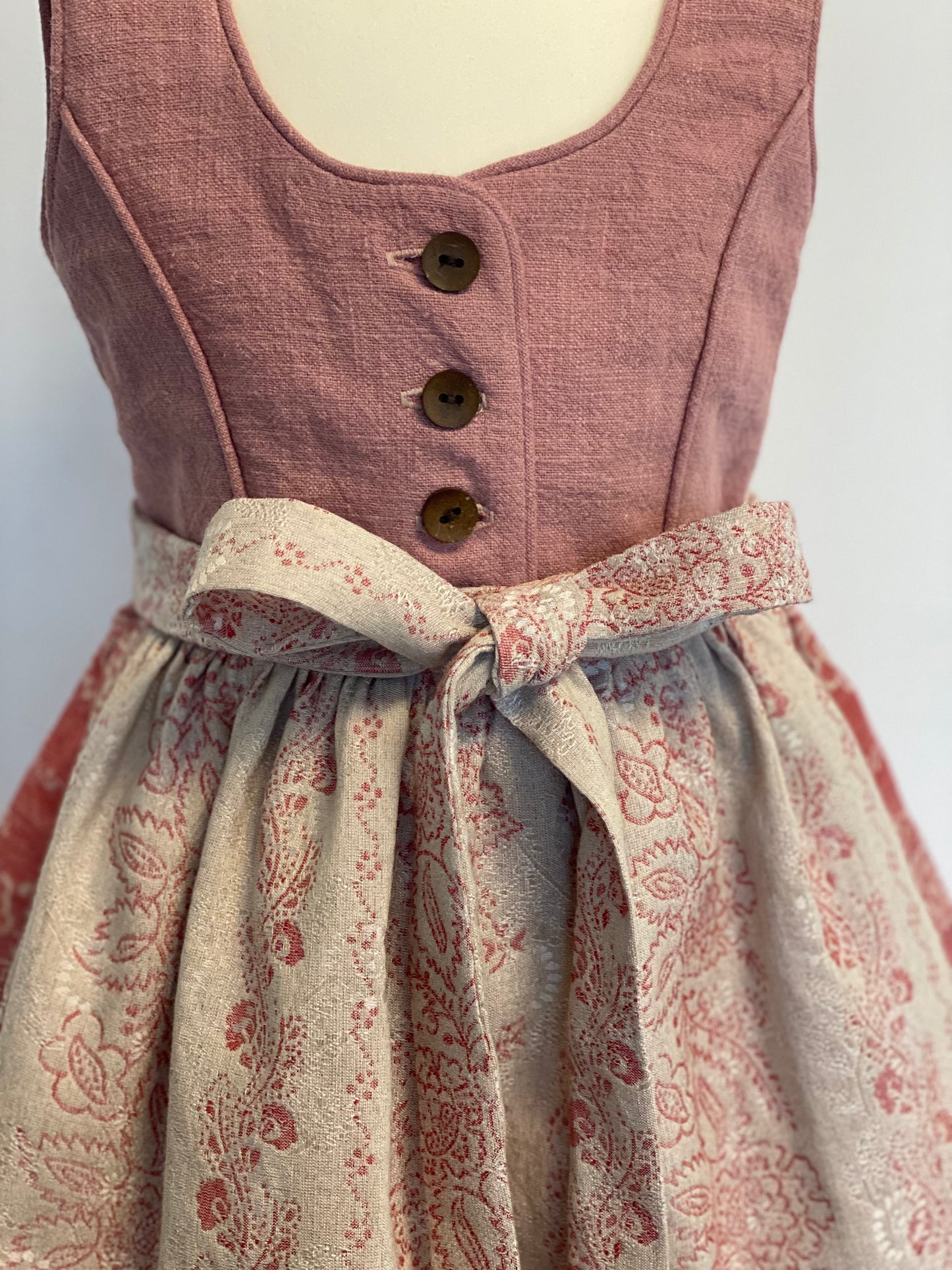 Dirndl "Rosa" Gr 92 altrosa-rot-beige