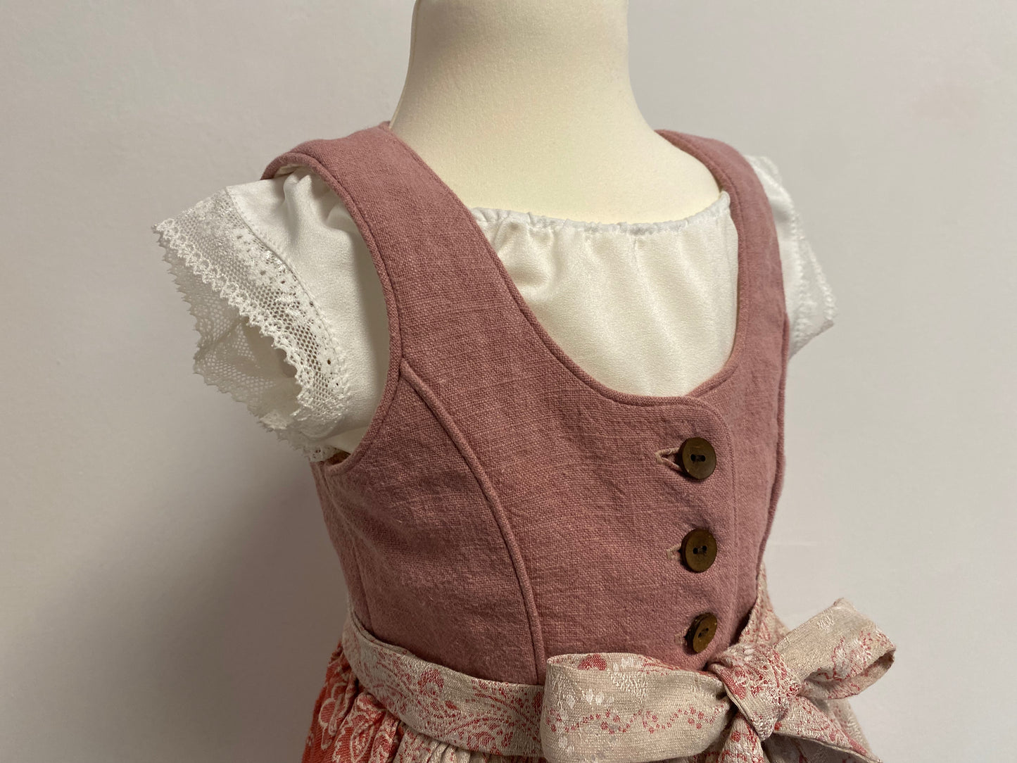 Dirndl "Rosa" Gr 92 altrosa-rot-beige