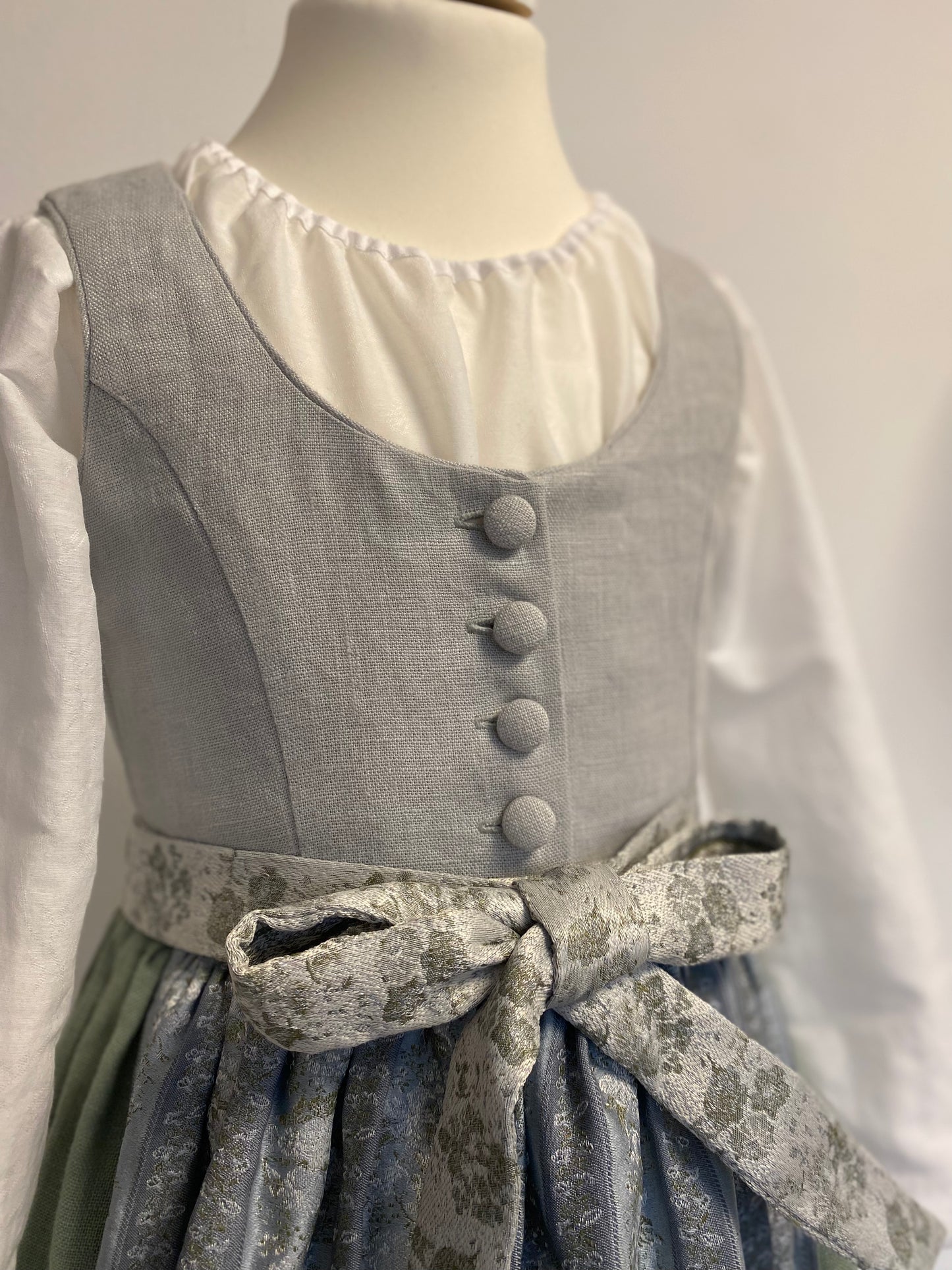 Dirndl "Bella Rehberg" Gr 122 mintgrün-crocodile-blau