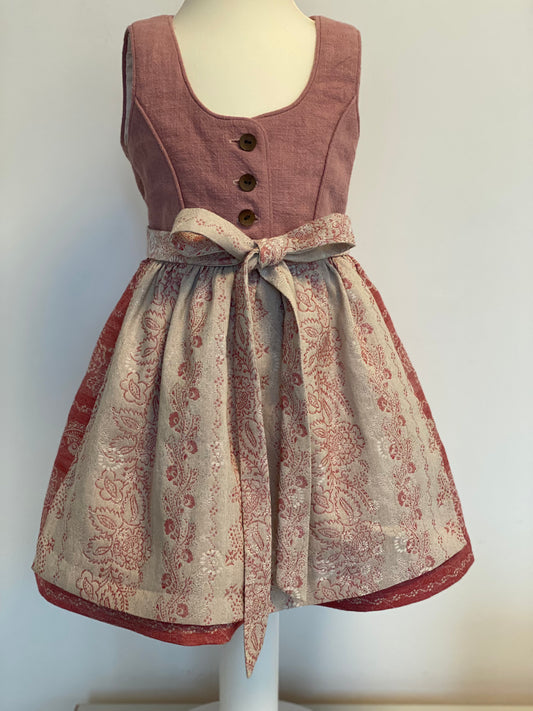 Dirndl "Rosa" Gr 92 altrosa-rot-beige