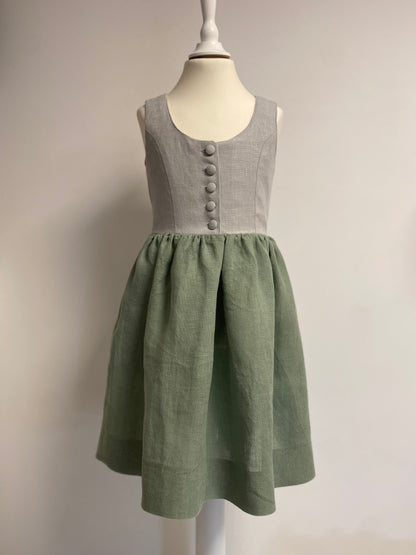 Dirndl "Bella Rehberg" Gr 122 mintgrün-crocodile-blau